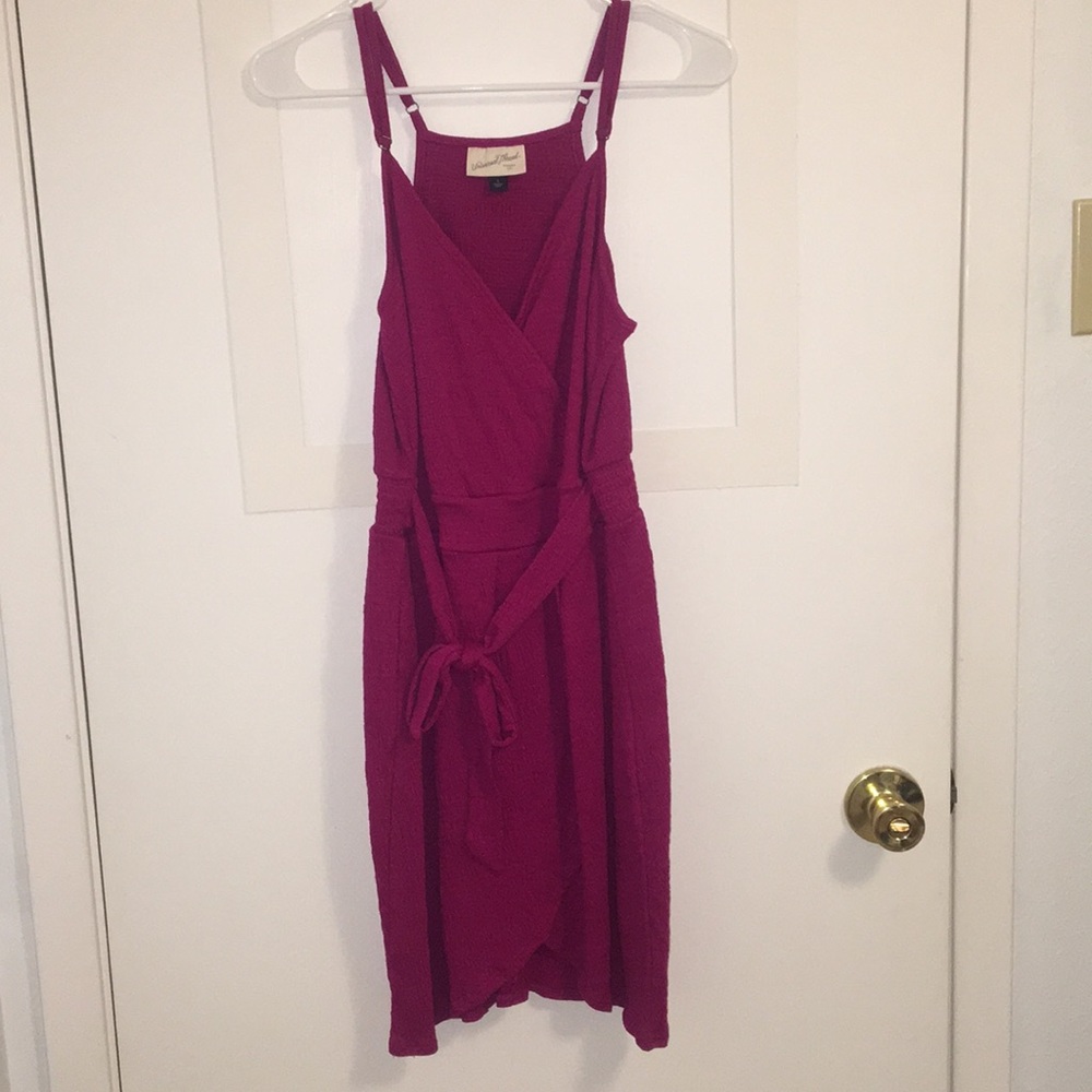 Pink tie around dress